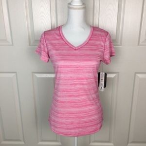 New RBX Performance Stripe Pink Activewear Top S